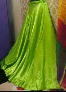 Vibrant Lime Green Ethnic Skirt