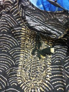 Black And Golden Short Kurti