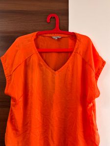 Orange V-Neck Top