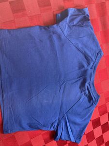 Blue Graphic Crop Top