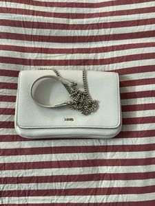 White Textured Clutch Bag
