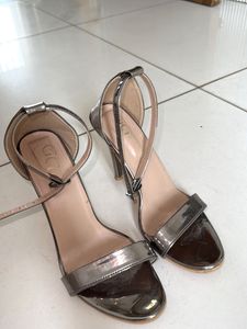 Metallic Strappy Heeled Sandals