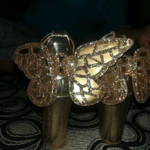 New Cute Heels Sandal Glittery Butterfly
