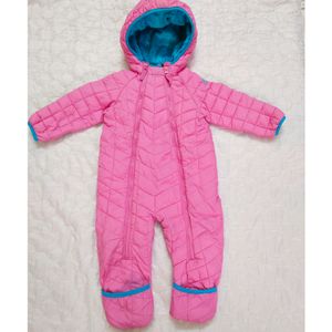 Pink Padded Baby Snowsuit