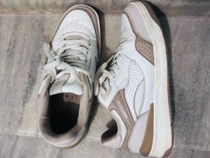 White Lace-Up Sneakers