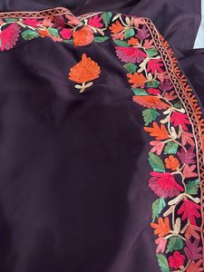 Beautiful Brown Kashmiri Work Saree