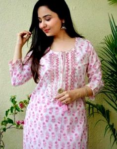 Pink Block Print Kurti