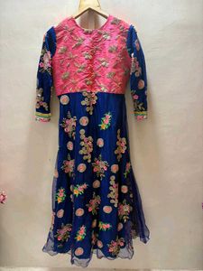 Elegant Floral Embroidered Anarkali