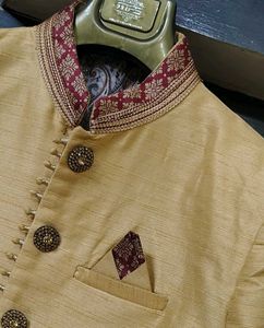 Elegant Gold Men's Ethnic indo-western kurta set