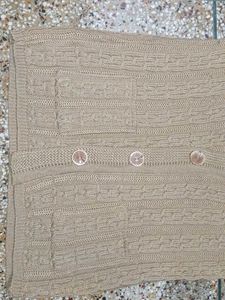 Classic Beige Cable Knit Vest