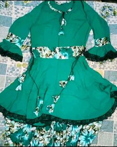 Elegant Green Kurta Dhoti Set
