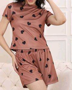 Cute Heart Print Lounge Set