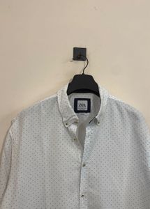 Zara White Polka Dot Shirt