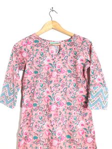 Peach Printed Kurta(Women’s)