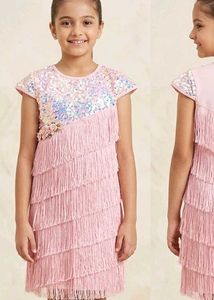 Sparkling Pink Fringe Dress