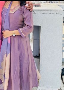 Elegant Lavender Kurta Set with Dupatta