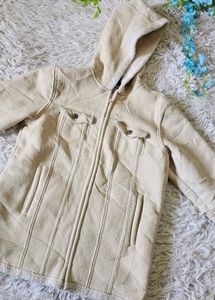 Cozy Beige Hooded Jacket
