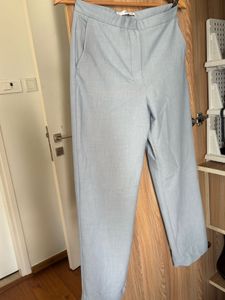 Light Blue Straight fit Trousers