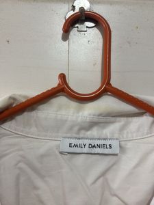 Emily Daniels White Button-Down Shirt