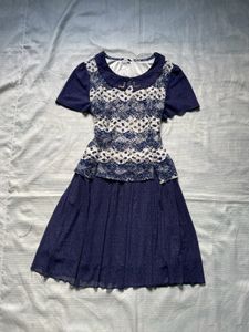Blue & White Lace Dress