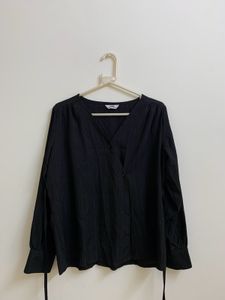 Chic Black Wrap Top