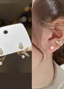 Whimsical Pearl & Fish Tail Earrings