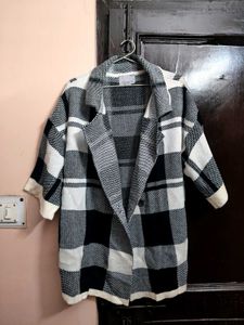 Checked Short Sleeve Blazer