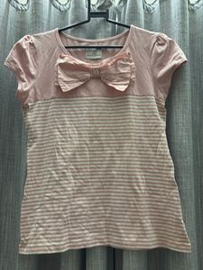 NEXT Pink Striped Top with Bow