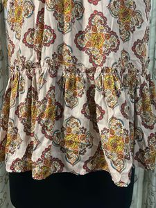 Boho Print Peplum Top