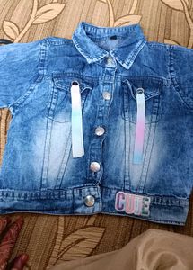 Auli Brand Floral Frock With Heavy Denim Jacket