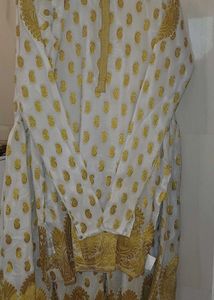 Elegant White &amp; Gold sharara set