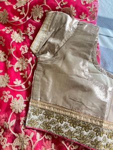 Vibrant Pink embroidered  Saree