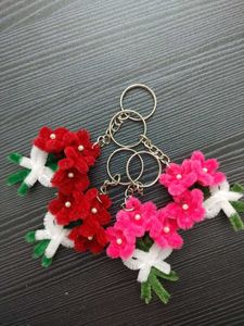 Cute Handmade pipe cleaner Keychain Charms