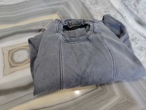 Grey Washed Crew Neck Sweatshirt
