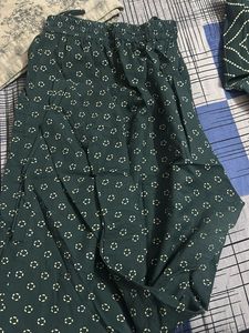 Green Bandhani Print Kurta set