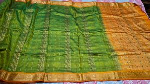 Beautiful Green & Orange Saree