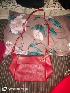 Maroon  Leather Sling Bag