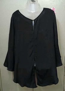 Stylish Chic Black Bell Sleeve Top