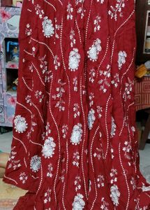 Elegant Maroon Embroidered Dress