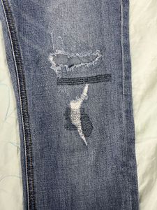 Men's Distressed Blue Jeans unisex