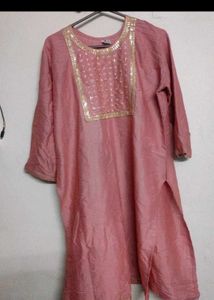 Elegant Pink Sequined Kurta