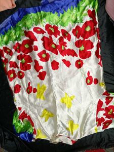 Vibrant Floral Print Satin Top