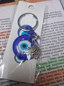 Evil Eye Peacock Keychain