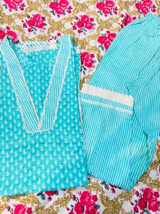 Beautiful Teal Kurta Set with Dupatta