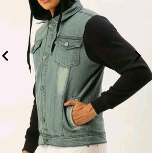 Denim Jacket with Hoodie m size