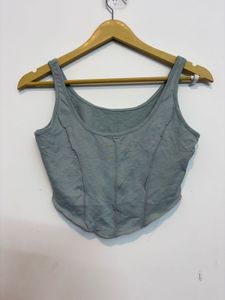 Stylish Grey Corset Tank Top