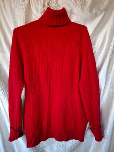 Classic Red Turtleneck Sweater
