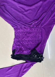 Vibrant Purple Polka Dot Dress