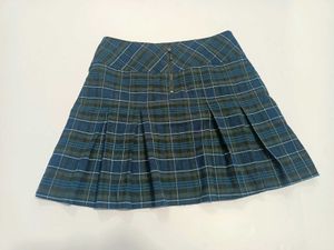 Imported Plaid Pleated Mini Skirt Size 32