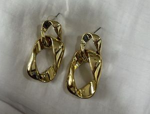 Chunky Gold Chain Link Drop Earrings